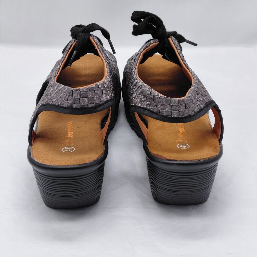 Bernie Mev Womens Wedge Comfort Sandals EU 41 Woven Lace Up Platform Travel - Picture 10 of 12